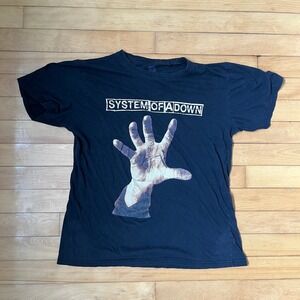 System Of A Down Vintage Hand T-Shirt Black Mens Medium Short Sleeve Band Tee